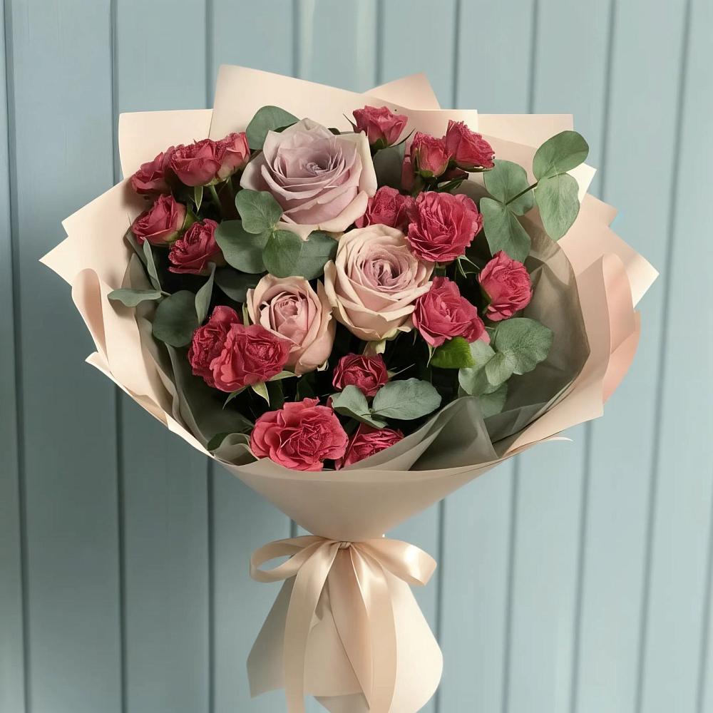 Букет цветов из: Гвоздики и Розы в Мартемьяново