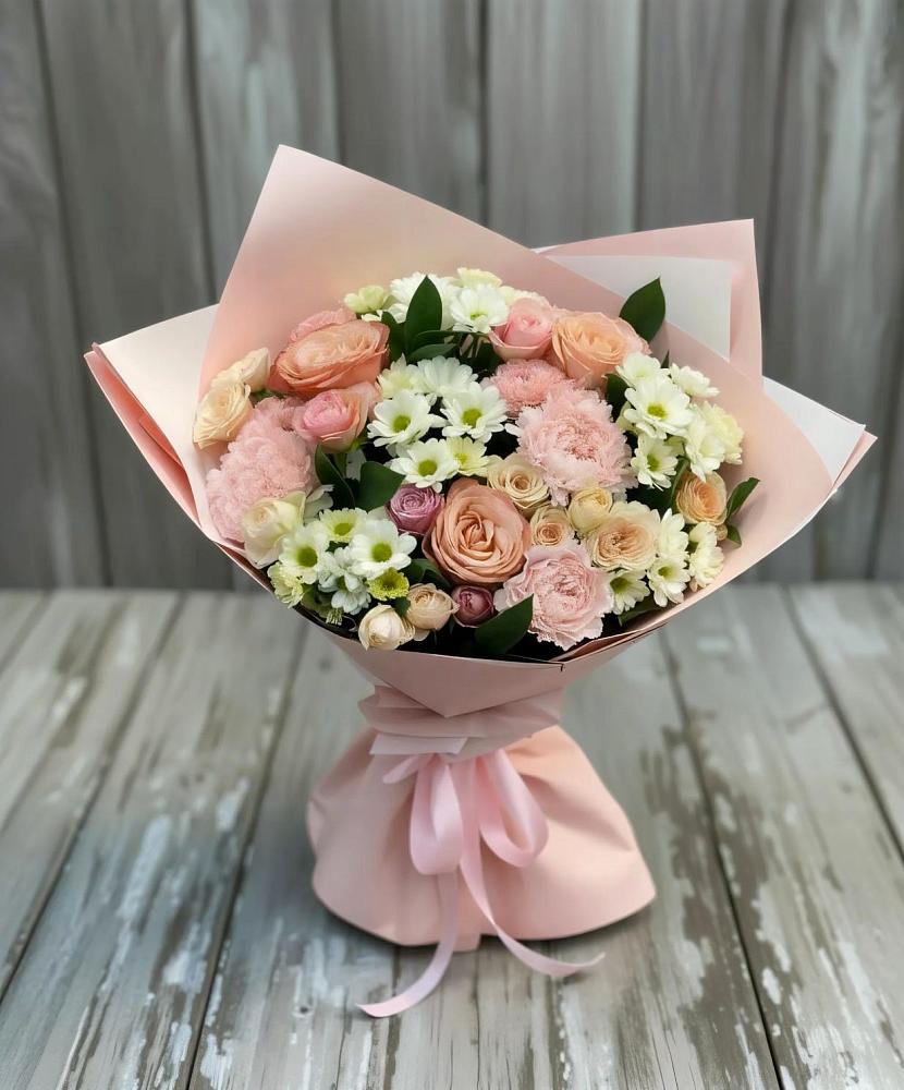 Букет цветов из: Гвоздики, Розы и Хризантемы в Мартемьяново