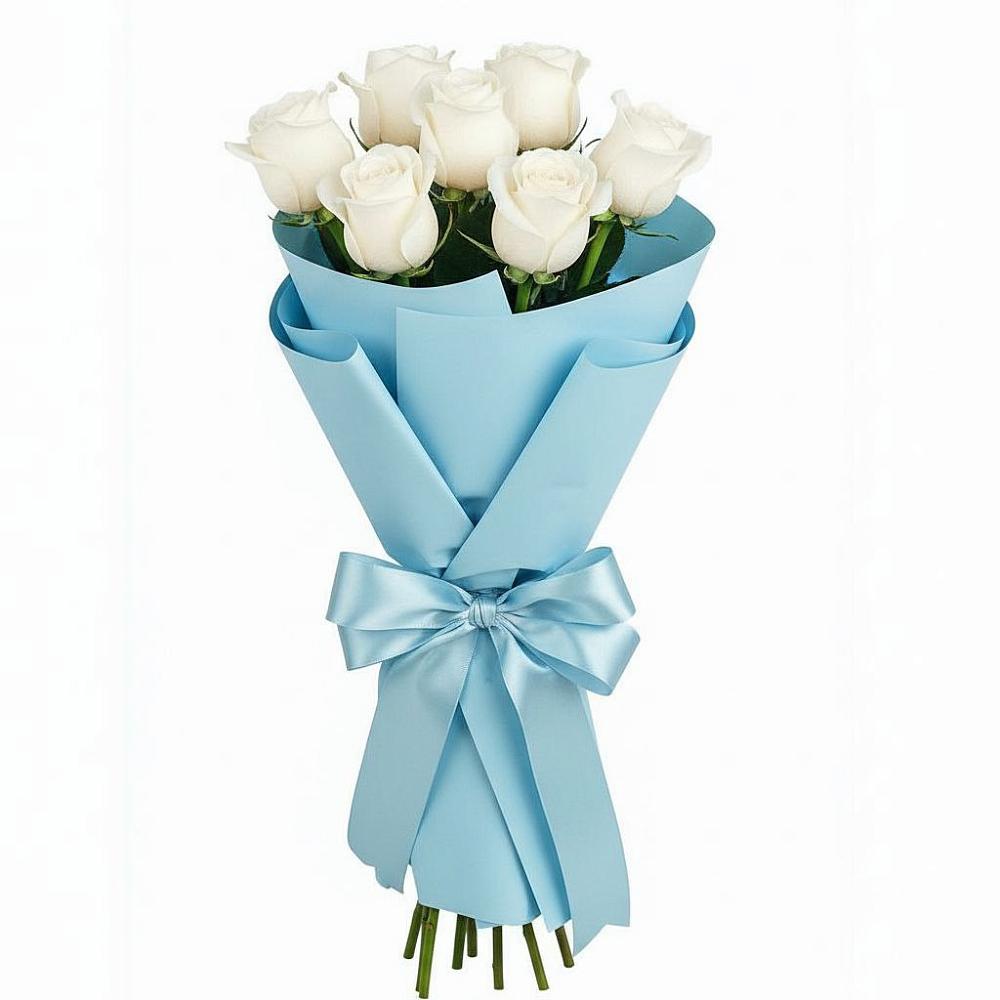 Букет 7 белых роз Проуд в Мартемьяново
