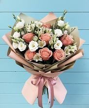 Букет цветов из:  Розы, Альстромерии и Лизиантусы #REPLACE_PRED# Мартемьяново