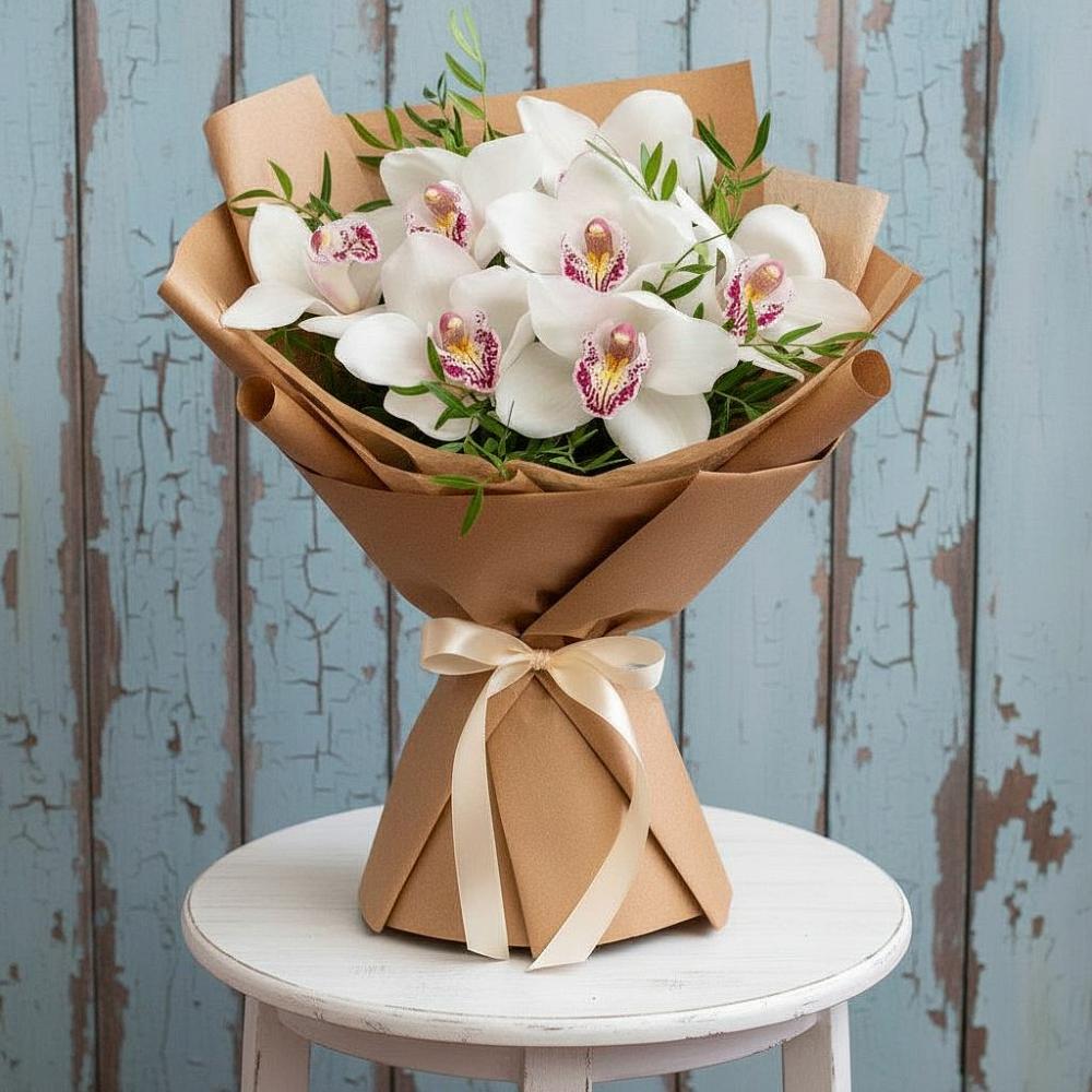 Букет цветов из: Орхидеи и Розы в Мартемьяново