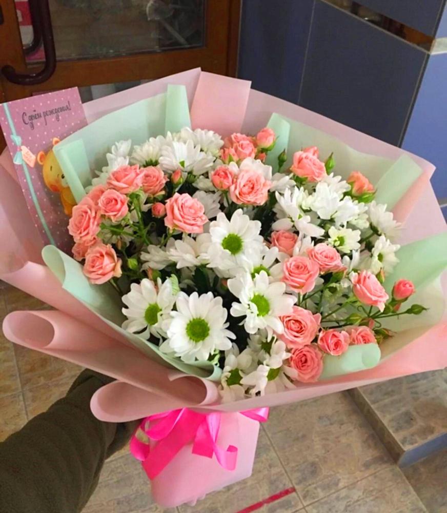 Букет цветов из: Розы и Хризантемы в Мартемьяново