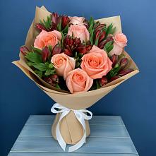 Букет цветов из:  Розы и Альстромерии в Мартемьяново