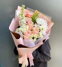 Букет цветов из:  Хризантемы и Розы в Мартемьяново