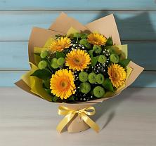 Букет цветов из:  Герберы и Хризантемы в Мартемьяново