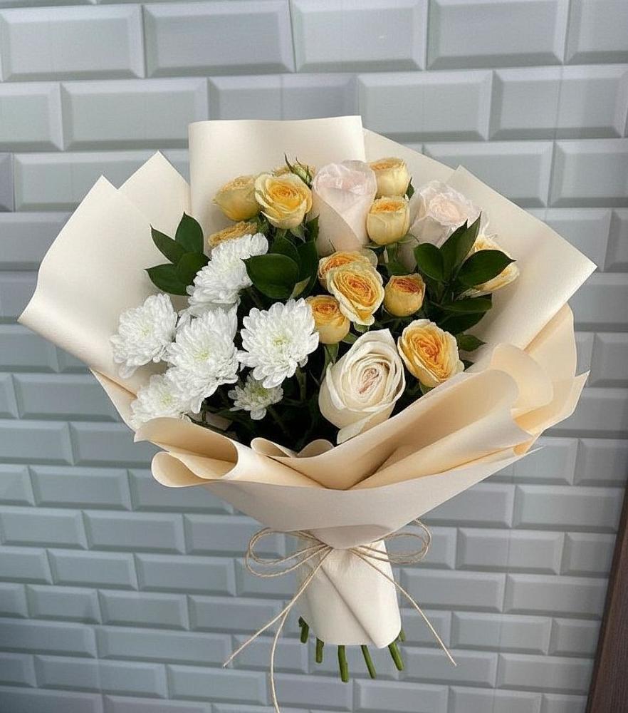 Букет цветов из: Розы и Хризантемы в Мартемьяново