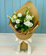 Букет цветов из:  Хризантемы и Лизиантусы в Мартемьяново