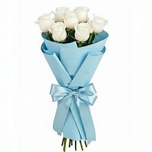 Букет 7 белых роз Проуд в Мартемьяново