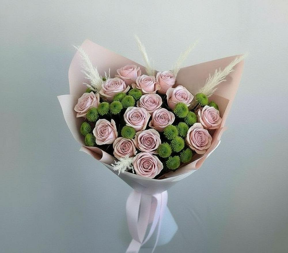 Букет цветов из: Розы и Хризантемы в Мартемьяново