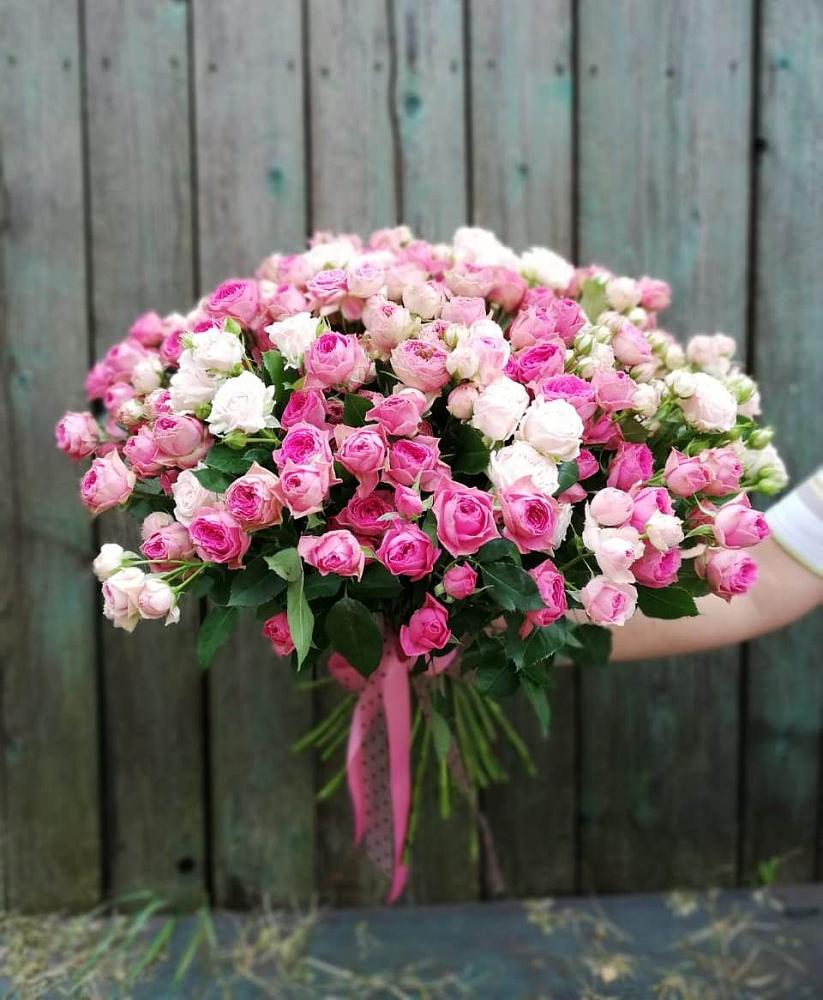 Букет Розовые кустовые розы Натали и Лав Лидия в Мартемьяново