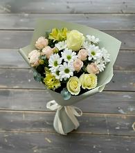 Букет цветов из:  Альстромерии, Розы и Хризантемы в Мартемьяново