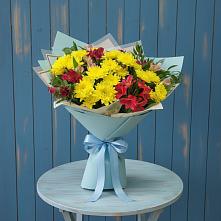 Букет цветов из:  Альстромерии и Хризантемы в Мартемьяново