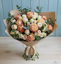 Букет цветов из:  Альстромерии и Розы в Мартемьяново